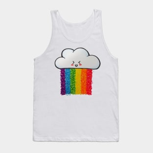 Rainbow Rain - Kawaii Cloud and a Colorful Rain Tank Top